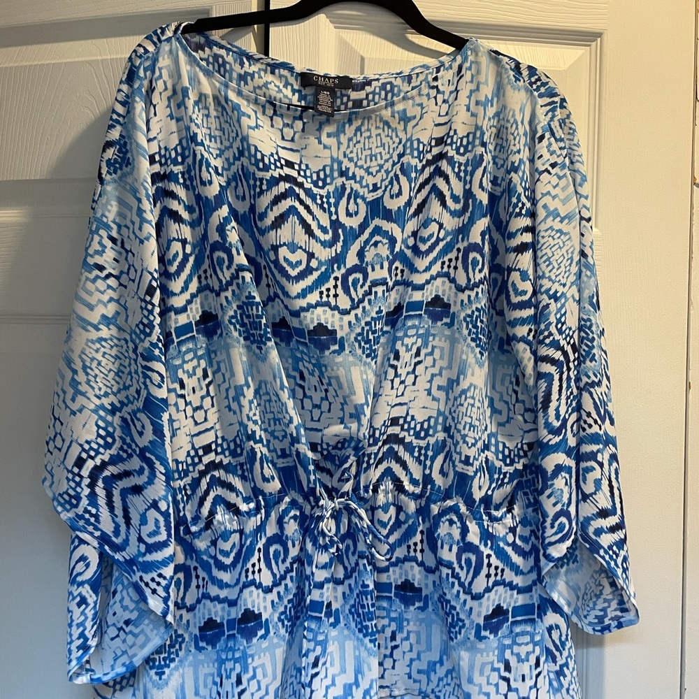 Tie waist blouson top